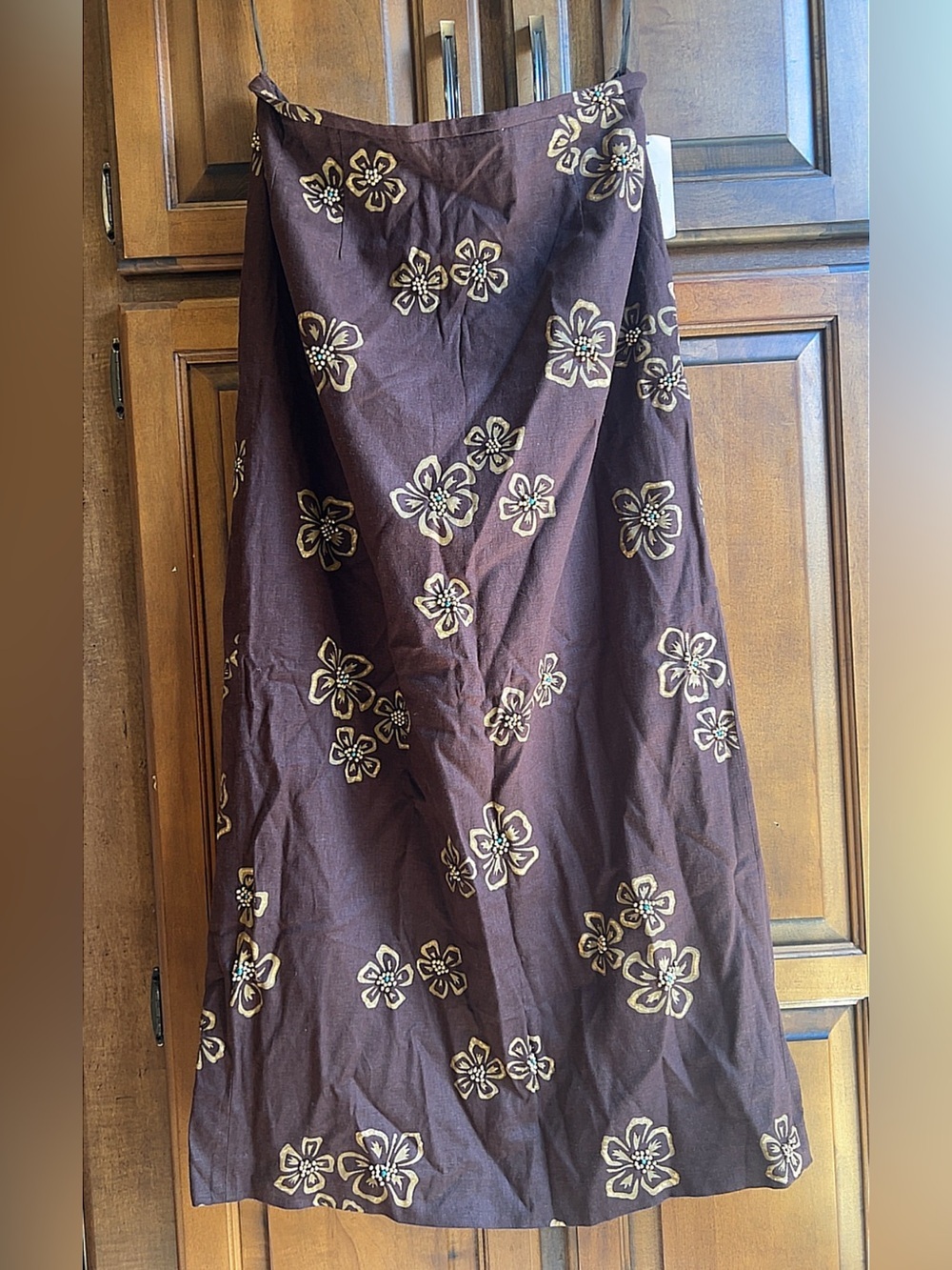 🌸Vintage Charter Club Floral Beaded Skirt Size 14 - Cottagecore Bohemian Vibe - Picture 2 of 7